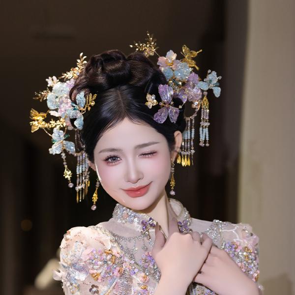  チャイナ風髪飾り 中華風 撮影 結婚式 