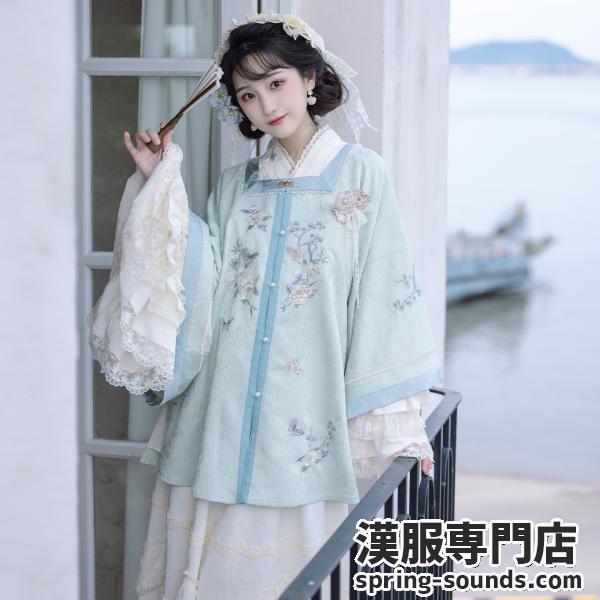 刺繍レディース漢服　川黛时光：沁白茶烟