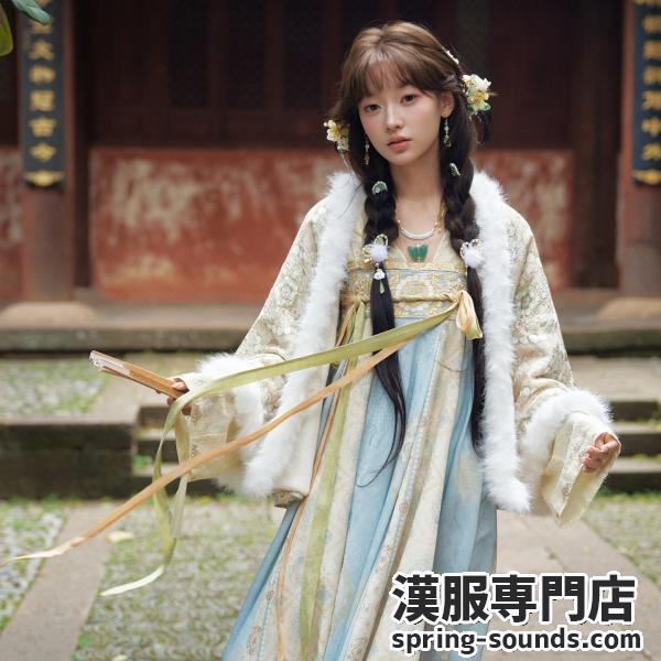 唐制レディース漢服 冬秋 [溪流浣花]十三余×成都博物館コラボ