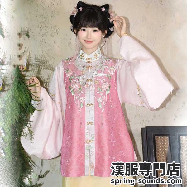 明制刺繍レディース漢服 【重回汉唐花间灵狐】