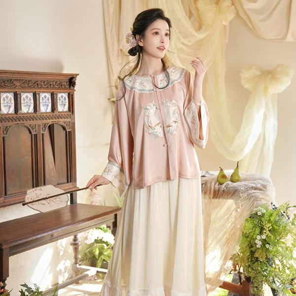 レディース漢服　花柄刺繍漢服 清水溪【棠间絮语】