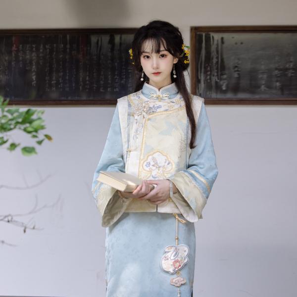 刺繍チャイナ服 レディース服　川黛时光：桂语天青