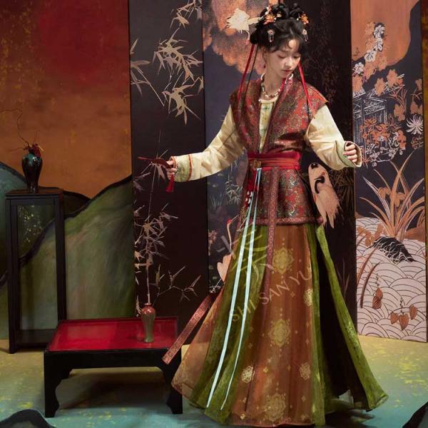 復元唐制レディース漢服 [朱雀南归]十三余×成都博物館コラボ