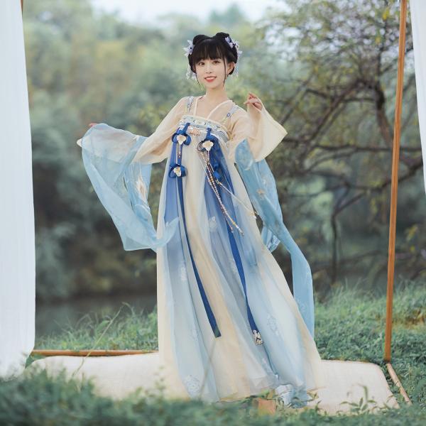 唐制刺繍レディース漢服　十三余[长生乐]