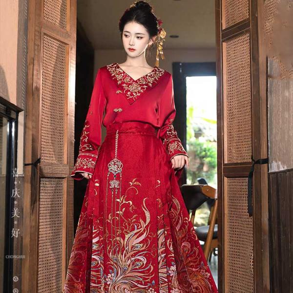 結婚式漢服 レディース漢服【重回汉唐凰与良缘】