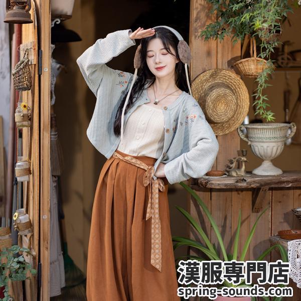 花柄刺繍レディース漢服 池夏【花间事:秋田花花】