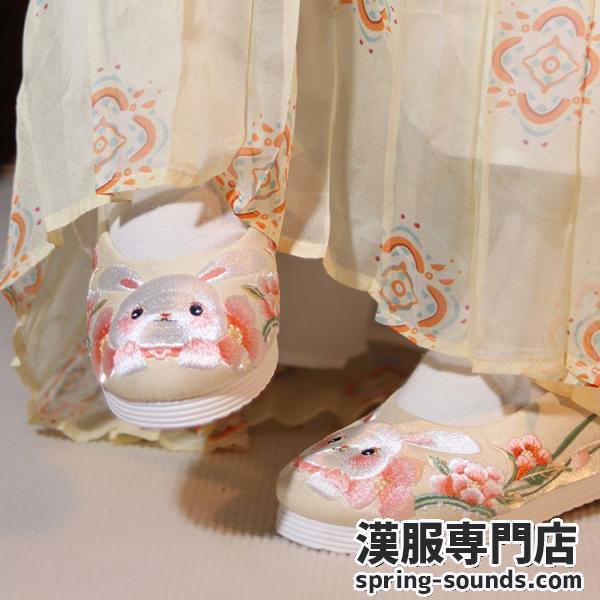 兎刺繍漢服靴 3カラー展開【花有约】