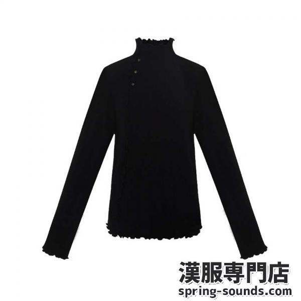 ブラック　ニットトップス　 十三余[乌木]