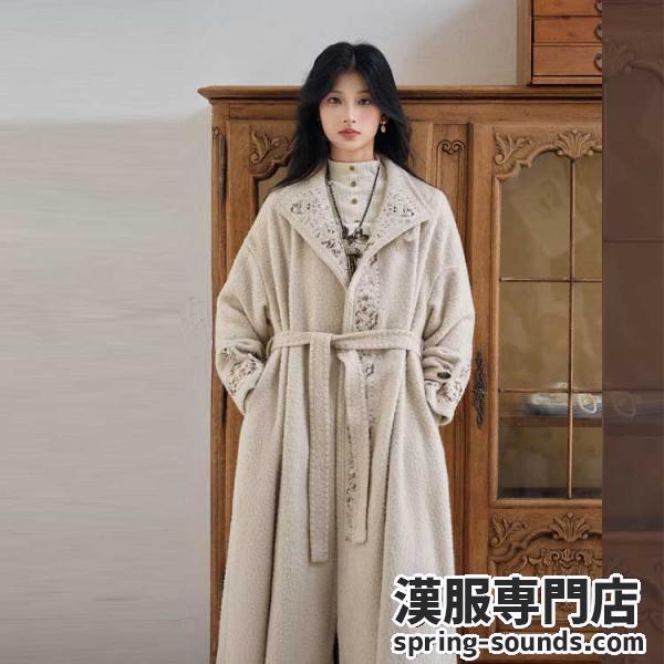 ウール刺繍コート レディース漢服　十三余[如是]