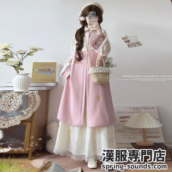 刺繍漢服 レディース　玉术【粉黛】