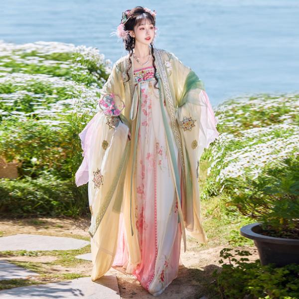 唐制刺繍漢服 レディース漢服　【春晓】