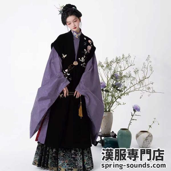 ウール‘ロング刺繍ベスト　 【芙蓉醉】