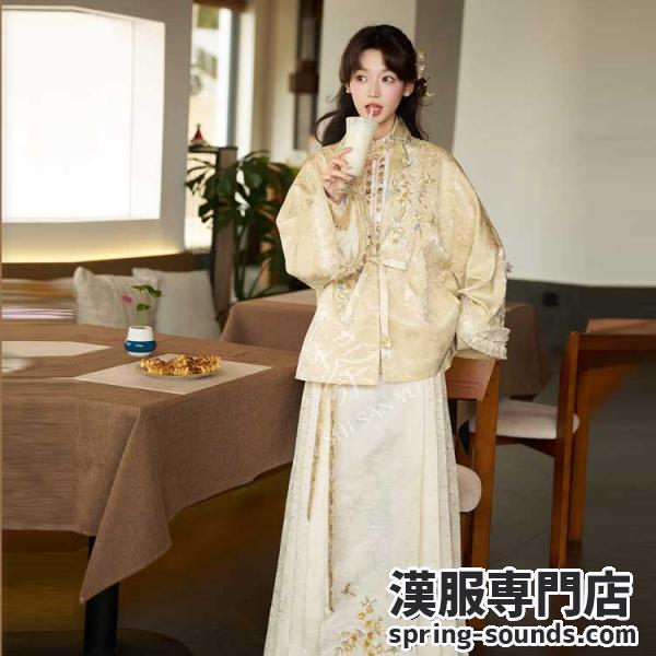 明制レディース漢服 花柄刺繍 十三余[梨园晓]