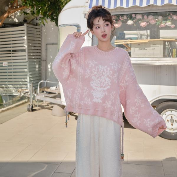 明制レディース漢服 花柄刺繍 十三余[与花舞]