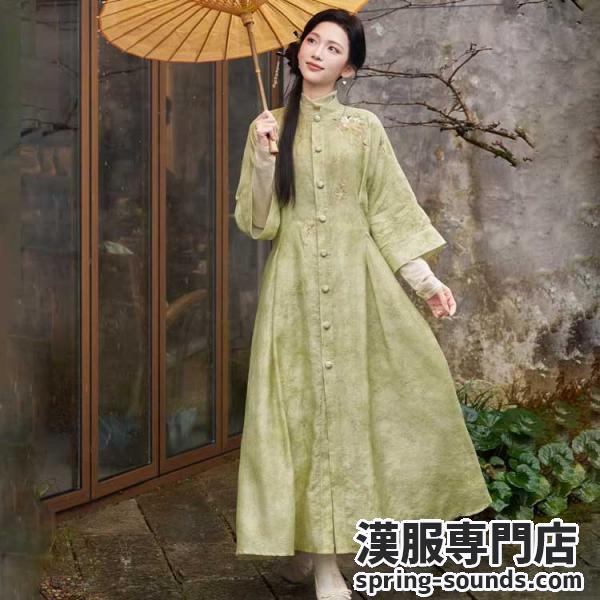 レディース漢服　十三余[闻钟-春茶色]