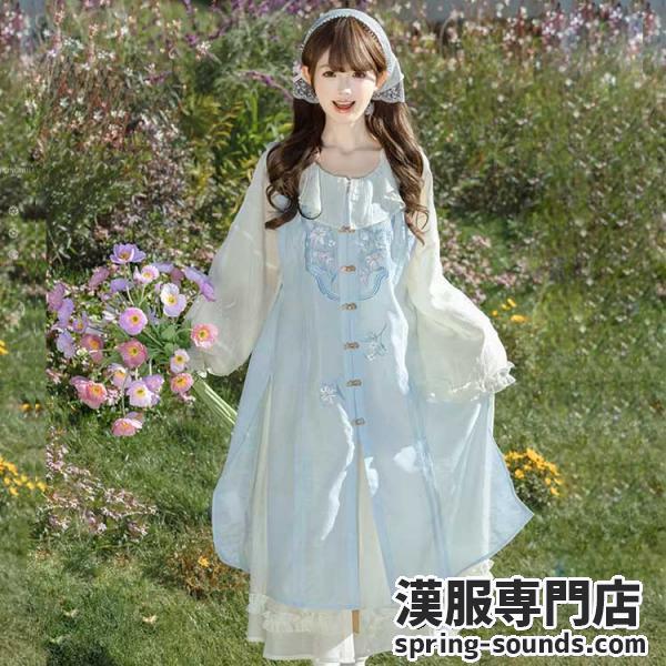 明制レディース漢服 花柄刺繍 【重回汉唐初夏有风】