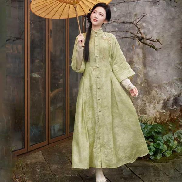 レディース漢服　十三余[闻钟-春茶色]
