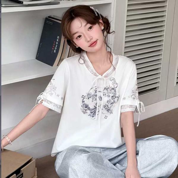 刺繍Ｔシャツ 半袖 十三余[晓风]