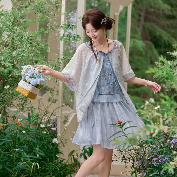 刺繍漢服 3点セット ショートスカート 十三余[沧月]
